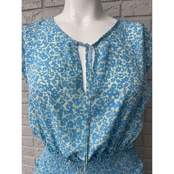 Sienna Sky Floral Smock Waist Ruffle Hem Midi Dress Size M - Picture 6 of 11